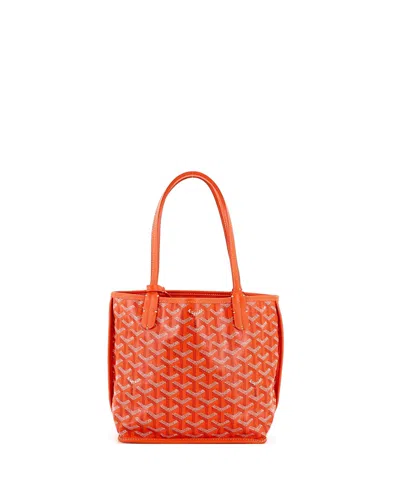 Pre-owned Pre-owned Goyard  Goyard Mini Anjou Reversible Tote Coated Canvas In Orange