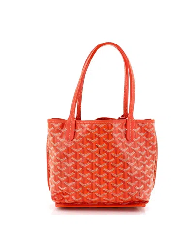 Pre-owned Pre-owned Goyard  Goyard Mini Anjou Reversible Tote Coated Canvas In Orange