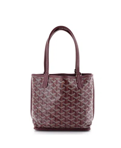 Pre-owned Pre-owned Goyard  Goyard Mini Anjou Reversible Tote Coated Canvas In Purple