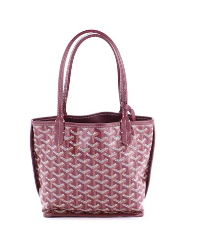Pre-owned Pre-owned Goyard  Goyard Mini Anjou Reversible Tote Coated Canvas In Red