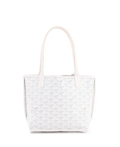 Pre-owned Pre-owned Goyard  Goyard Mini Anjou Reversible Tote Coated Canvas In White
