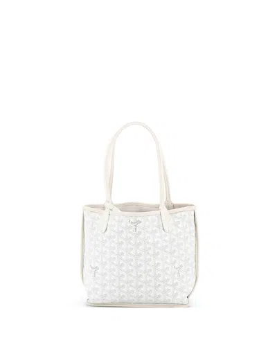 Pre-owned Pre-owned Goyard  Goyard Mini Anjou Reversible Tote Coated Canvas In White