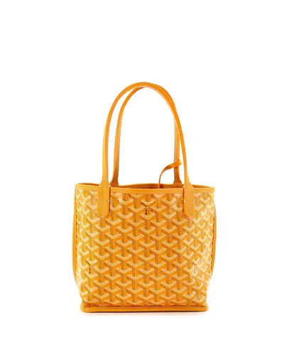 Pre-owned Pre-owned Goyard  Goyard Mini Anjou Reversible Tote Coated Canvas In Yellow