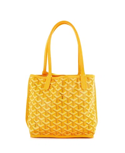 Pre-owned Pre-owned Goyard  Goyard Mini Anjou Reversible Tote Coated Canvas In Yellow