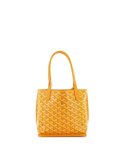Pre-owned Pre-owned Goyard  Goyard Mini Anjou Reversible Tote Coated Canvas In Yellow