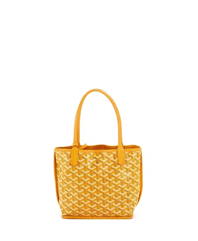 Pre-owned Pre-owned Goyard  Goyard Mini Anjou Reversible Tote Coated Canvas In Yellow