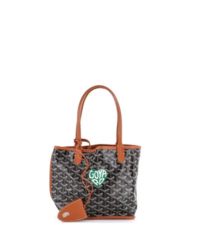 Pre-owned Pre-owned Goyard  Goyard Mini Anjou Reversible Tote Printed Coated Canvas In Brown