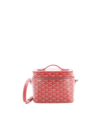 Pre-owned Pre-owned Goyard  Goyard Mini Muse Vanity Case Coated Canvas In Red