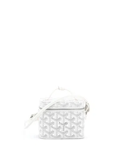 Pre-owned Pre-owned Goyard  Goyard Mini Muse Vanity Case Coated Canvas In White