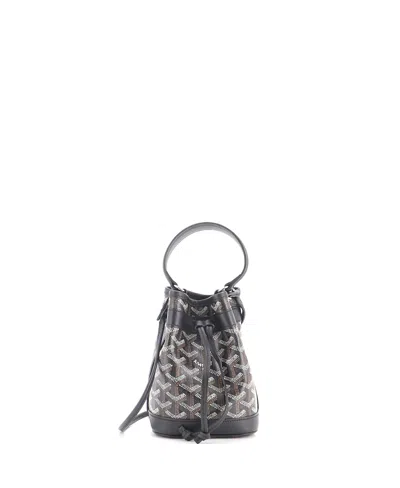 Pre-owned Pre-owned Goyard  Goyard Mini Petit Flot Bucket Bag Coated Canvas In Black