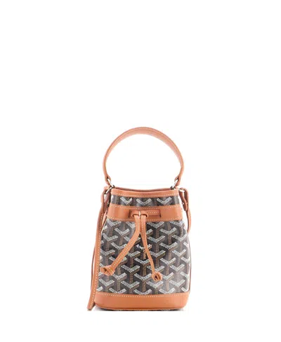 Pre-owned Pre-owned Goyard  Goyard Mini Petit Flot Bucket Bag Coated Canvas In Brown