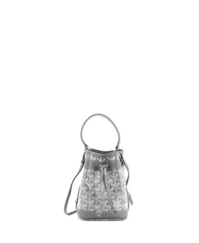 Pre-owned Pre-owned Goyard  Goyard Mini Petit Flot Bucket Bag Coated Canvas In Gray