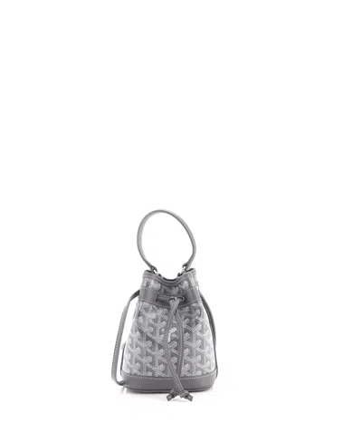 Pre-owned Pre-owned Goyard  Goyard Mini Petit Flot Bucket Bag Coated Canvas In Gray