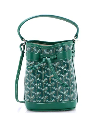 Pre-owned Pre-owned Goyard  Goyard Mini Petit Flot Bucket Bag Coated Canvas In Green