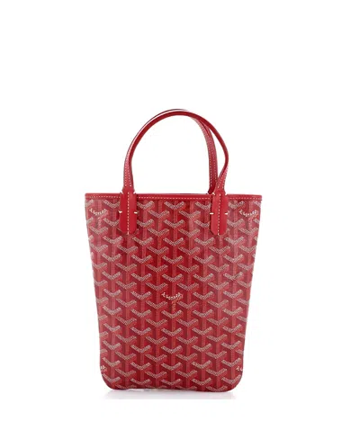Pre-owned Pre-owned Goyard  Goyard Mini Poitiers Tote Coated Canvas In Red