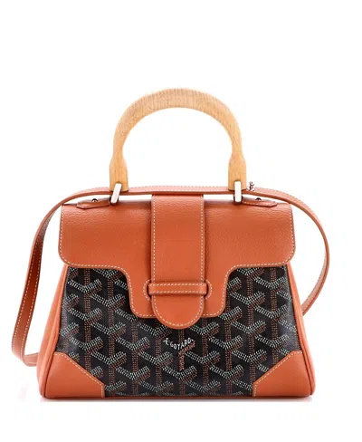 Pre-owned Pre-owned Goyard  Goyard Mini Saigon Top Handle Bag Coated Canvas With Leather In Brown