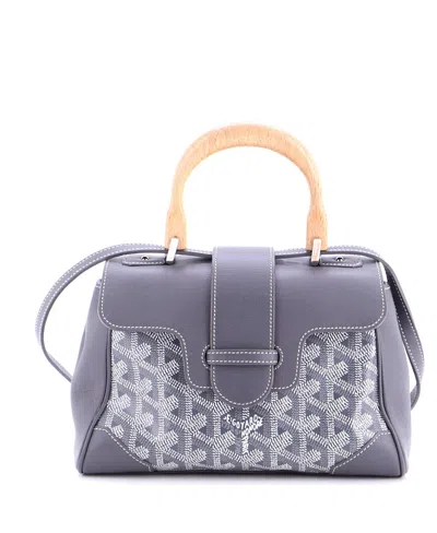 Pre-owned Pre-owned Goyard  Goyard Mini Saigon Top Handle Bag Coated Canvas With Leather In Gray