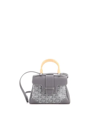 Pre-owned Pre-owned Goyard  Goyard Mini Saigon Top Handle Bag Coated Canvas With Leather In Gray