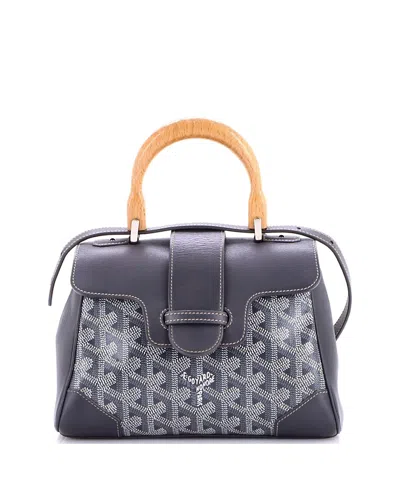 Pre-owned Pre-owned Goyard  Goyard Mini Saigon Top Handle Bag Coated Canvas With Leather In Gray