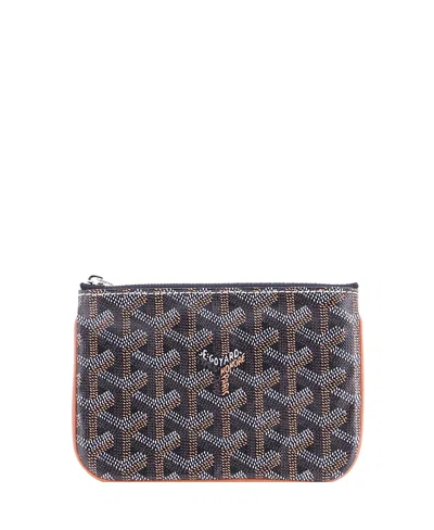 Pre-owned Pre-owned Goyard  Goyard Mini Senat Zip Pouch Coated Canvas In Brown