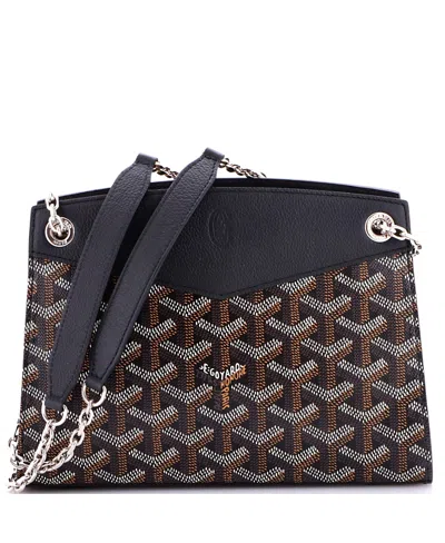 Pre-owned Pre-owned Goyard  Goyard Mini Structured Rouette Chain Shoulder Bag Coated Canvas In Black