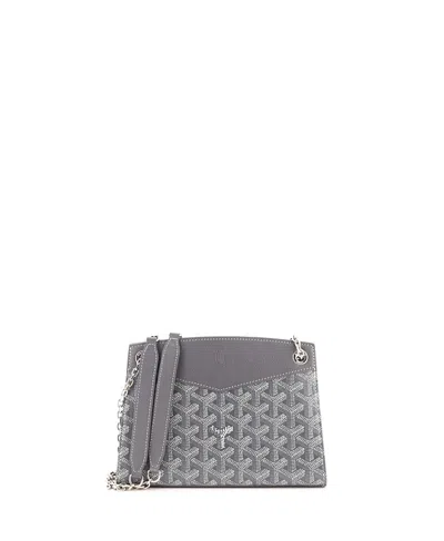 Pre-owned Pre-owned Goyard  Goyard Mini Structured Rouette Chain Shoulder Bag Coated Canvas In Gray