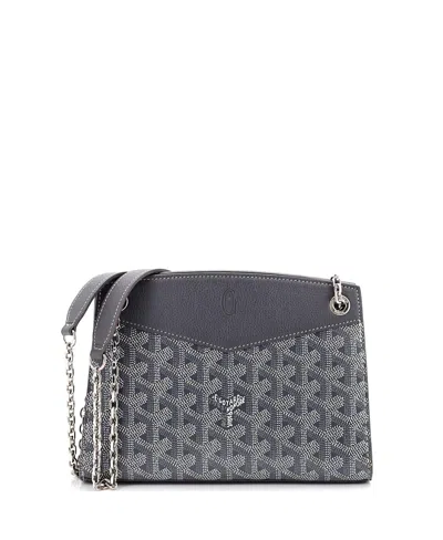 Pre-owned Pre-owned Goyard  Goyard Mini Structured Rouette Chain Shoulder Bag Coated Canvas In Gray