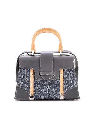 Pre-owned Pre-owned Goyard  Goyard Mini Structured Saigon Top Handle Bag Coated Canvas With Leather In Gray