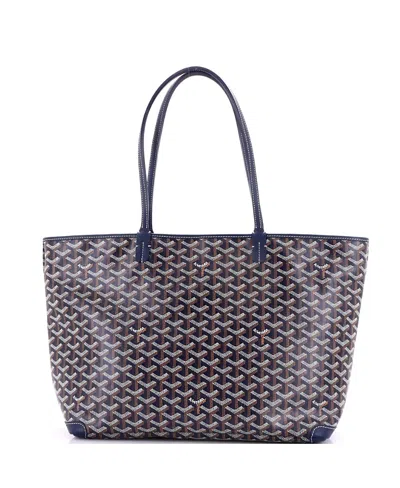 Pre-owned Pre-owned Goyard  Goyard Mm Artois Tote Coated Canvas In Blue