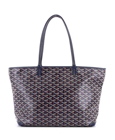 Pre-owned Pre-owned Goyard  Goyard Mm Artois Tote Coated Canvas In Blue