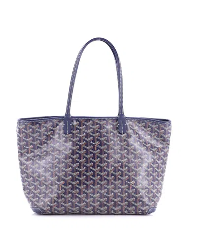 Pre-owned Pre-owned Goyard  Goyard Mm Artois Tote Coated Canvas In Blue