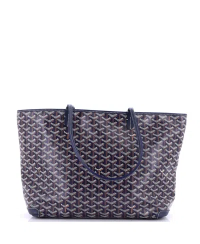 Pre-owned Pre-owned Goyard  Goyard Mm Artois Tote Coated Canvas In Blue