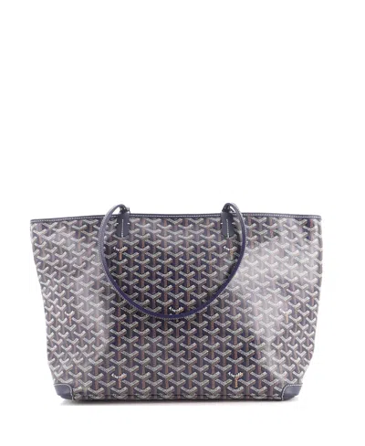 Pre-owned Pre-owned Goyard  Goyard Mm Artois Tote Coated Canvas In Blue