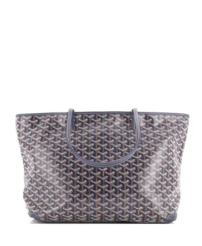 Pre-owned Pre-owned Goyard  Goyard Mm Artois Tote Coated Canvas In Blue