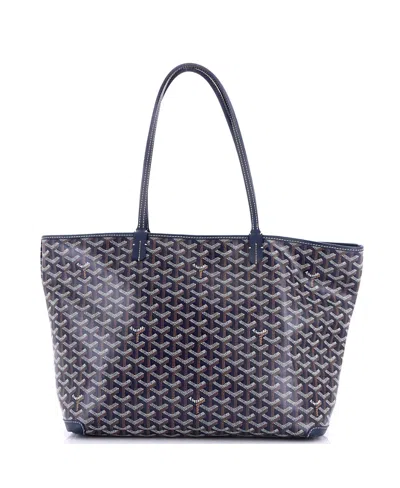 Pre-owned Pre-owned Goyard  Goyard Mm Artois Tote Coated Canvas In Navy Blue