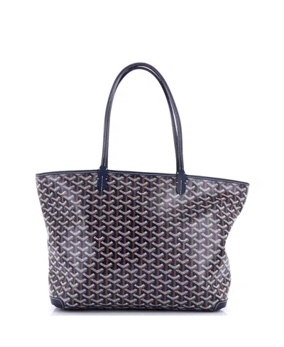 Pre-owned Pre-owned Goyard  Goyard Mm Artois Tote Coated Canvas In Navy Blue