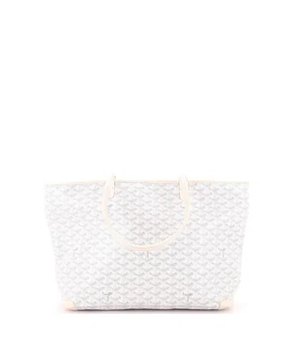 Pre-owned Pre-owned Goyard  Goyard Mm Artois Tote Coated Canvas In White