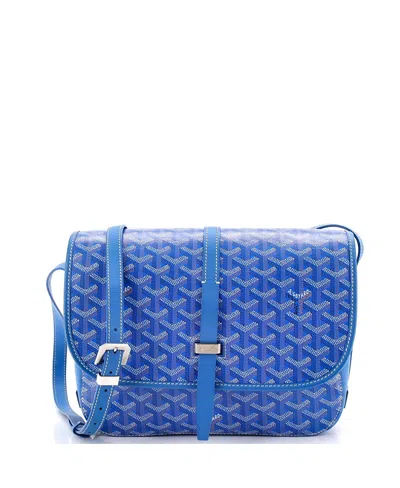 Pre-owned Pre-owned Goyard  Goyard Mm Belvedere Ii Messenger Bag Coated Canvas In Blue