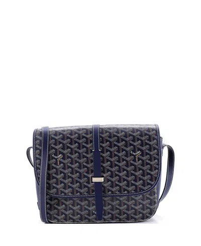 Pre-owned Pre-owned Goyard  Goyard Mm Belvedere Ii Messenger Bag Coated Canvas In Blue