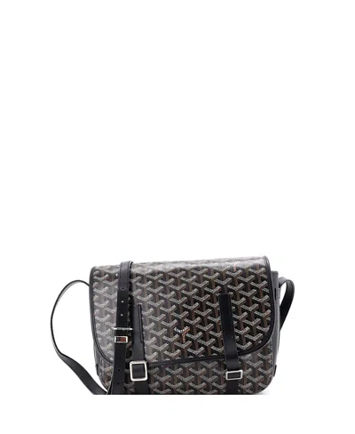 Pre-owned Pre-owned Goyard  Goyard Mm Belvedere Messenger Bag Coated Canvas In Black