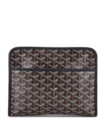 Pre-owned Pre-owned Goyard  Goyard Mm Jouvence Toiletry Pouch Coated Canvas In Black