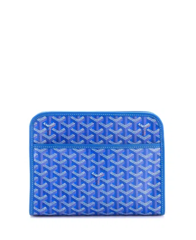Pre-owned Pre-owned Goyard  Goyard Mm Jouvence Toiletry Pouch Coated Canvas In Blue