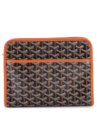 Pre-owned Pre-owned Goyard  Goyard Mm Jouvence Toiletry Pouch Coated Canvas In Brown