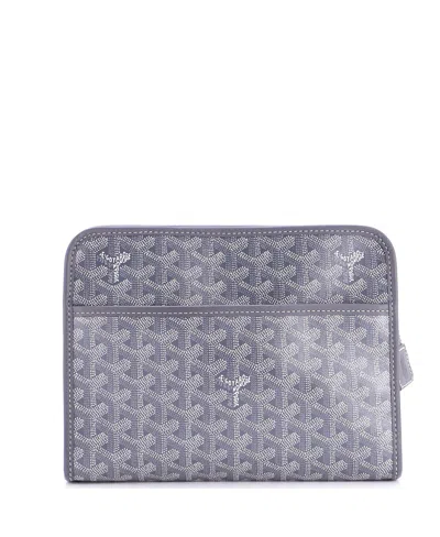 Pre-owned Pre-owned Goyard  Goyard Mm Jouvence Toiletry Pouch Coated Canvas In Gray