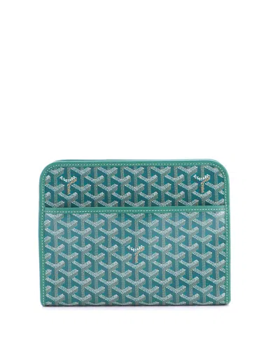 Pre-owned Pre-owned Goyard  Goyard Mm Jouvence Toiletry Pouch Coated Canvas In Green
