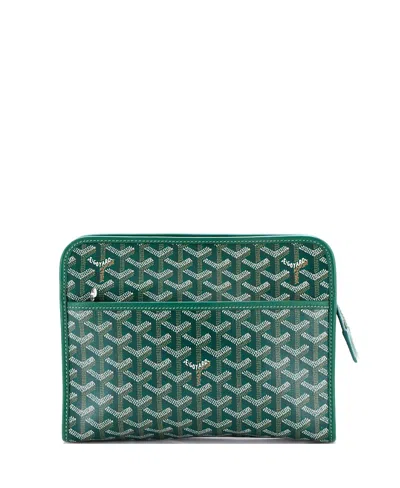 Pre-owned Pre-owned Goyard  Goyard Mm Jouvence Toiletry Pouch Coated Canvas In Green