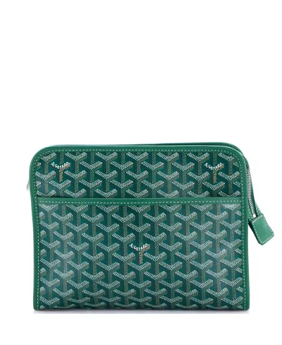 Pre-owned Pre-owned Goyard  Goyard Mm Jouvence Toiletry Pouch Coated Canvas In Green