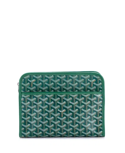 Pre-owned Pre-owned Goyard  Goyard Mm Jouvence Toiletry Pouch Coated Canvas In Green