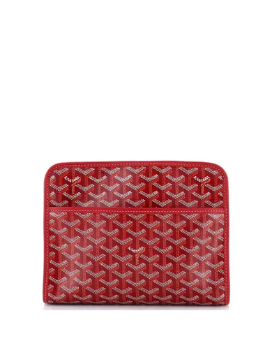 Pre-owned Pre-owned Goyard  Goyard Mm Jouvence Toiletry Pouch Coated Canvas In Red