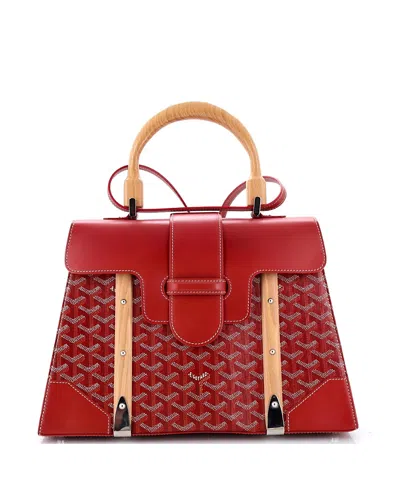 Pre-owned Pre-owned Goyard  Goyard Mm Saigon Top Handle Bag Coated Canvas With Leather In Red
